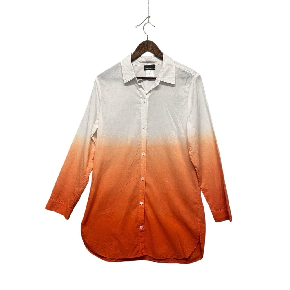 Tommy Bahama Button Up Shirt Tunic Long Sleeve Dress Beach Pool‎ Cruise Size L